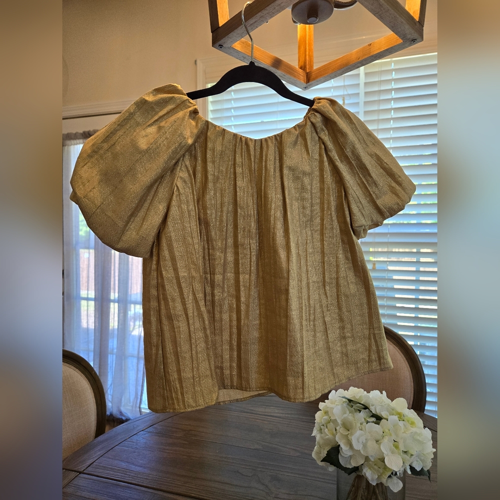 Zara Girl's Gold Shimmer Blouse